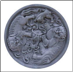 仿獅子繡球銅浮雕 仿獅子繡球銅浮雕