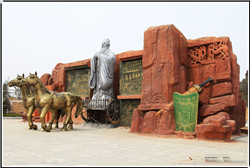 孔子坐馬車(chē)銅雕塑