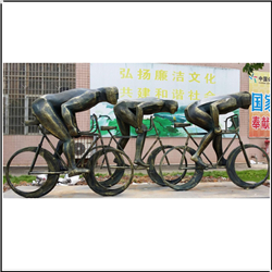 大型現(xiàn)代室外騎車人物銅雕塑 大型現(xiàn)代室外騎車人物銅雕塑