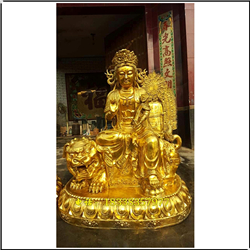 大號(hào)文殊鎏金銅像 大號(hào)文殊鎏金銅像