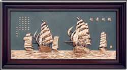 錦繡前程一帆風(fēng)順紫銅浮雕 錦繡前程一帆風(fēng)順紫銅浮雕