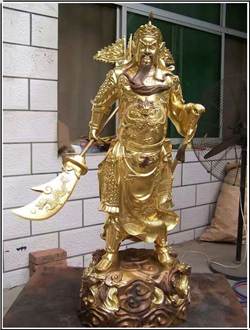 鎏金銅關公鑄造廠家 鎏金銅關公鑄造廠家