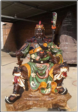 彩繪坐像銅關公鑄造 彩繪坐像銅關公鑄造