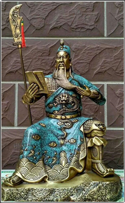 彩繪夜讀春秋關(guān)公像 彩繪夜讀春秋關(guān)公像