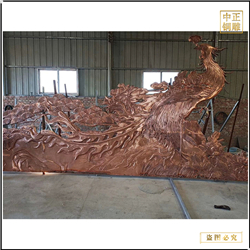 鑄銅關(guān)公 鳳凰鍛銅雕塑