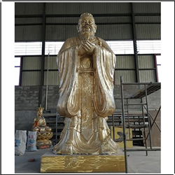 鎏金孔子像鑄造 鎏金孔子像鑄造
