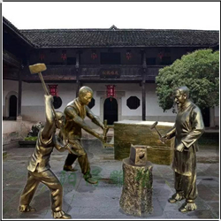 鑄銅關(guān)公 打鐵人物銅雕塑