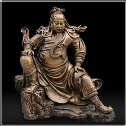 鑄銅關(guān)公 坐式關(guān)公銅雕