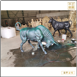 鑄銅關(guān)公 純銅牛雕塑創(chuàng)意工藝品