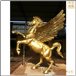 鑄銅關(guān)公 帶翅膀馬到成功銅馬