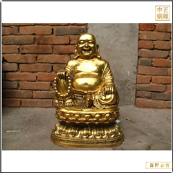 鑄銅關(guān)公 彩繪彌勒佛銅像