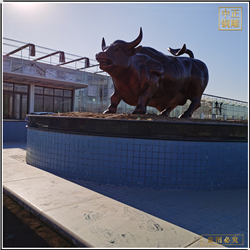鑄銅關(guān)公 大型華爾街牛雕塑擺件