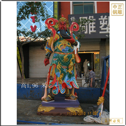 全銅彩繪關(guān)二爺神像定制 全銅彩繪關(guān)二爺神像定制