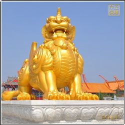 室外大型銅貔貅雕塑鑄造 室外大型銅貔貅雕塑鑄造