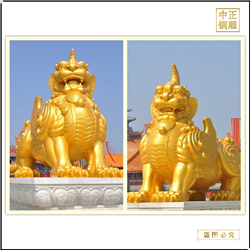 室外大型銅貔貅雕塑生產(chǎn)加工 室外大型銅貔貅雕塑生產(chǎn)加工