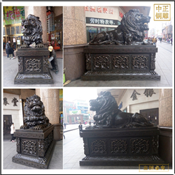 銀行門口3米銅獅子 銀行門口3米銅獅子