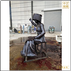少數(shù)民族美女銅雕塑鑄造 少數(shù)民族美女銅雕塑鑄造