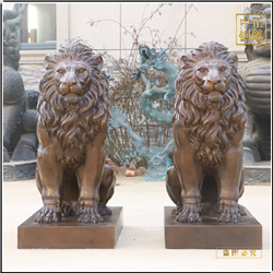 兩個(gè)銅獅子擺件 兩個(gè)銅獅子擺件