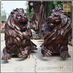 一對(duì)爬行大型銅獅子銅雕塑 一對(duì)爬行大型銅獅子銅雕塑