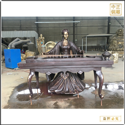 室外大型彈古箏人物雕塑 室外大型彈古箏人物雕塑