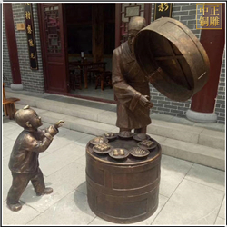 步行街商店人物銅雕塑 步行街商店人物銅雕塑