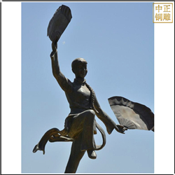 女孩扭秧歌人物雕塑 女孩扭秧歌人物雕塑