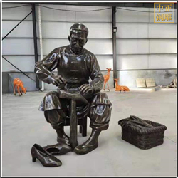 街道補(bǔ)鞋人物銅雕塑 街道補(bǔ)鞋人物銅雕塑