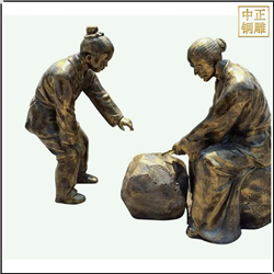 定制鐵杵磨成針寓言人物雕塑 定制鐵杵磨成針寓言人物雕塑