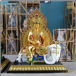 貼金文殊普賢菩薩佛像制作 貼金文殊普賢菩薩佛像制作