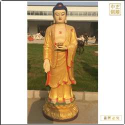 鑄銅關公 站像釋迦牟尼佛銅雕像