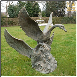 鑄銅關(guān)公 園林銅天鵝雕塑擺件