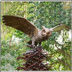 鑄銅關(guān)公 貓頭鷹銅雕塑