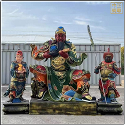 鑄銅關(guān)公 彩繪夜讀春秋關(guān)公銅像