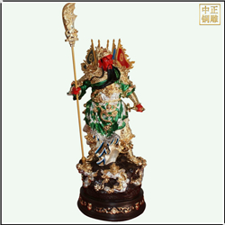 鑄銅關(guān)公 踩云立刀九龍關(guān)公銅雕塑