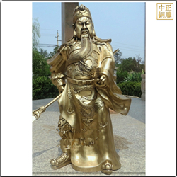 鑄銅關(guān)公 持刀關(guān)公銅雕塑