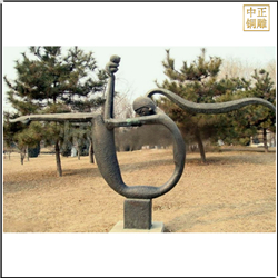 鑄銅關(guān)公 園林抽象銅雕塑