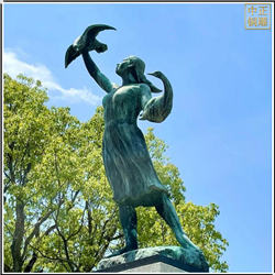 鑄銅關(guān)公 廣場(chǎng)女孩釋放鴿子銅像