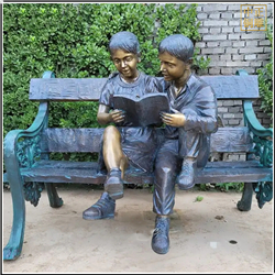 鑄銅關(guān)公 園林裝飾看書人物雕塑