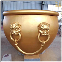 鑄銅關(guān)公 鎏金銅大缸制作廠家