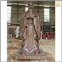 贈母校孔子銅雕塑定制 贈母??鬃鱼~雕塑定制
