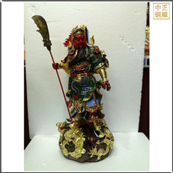 小型彩繪銅關(guān)公雕塑擺件 小型彩繪銅關(guān)公雕塑擺件