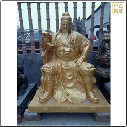 坐式黃銅關(guān)公像鑄造 坐式黃銅關(guān)公像鑄造