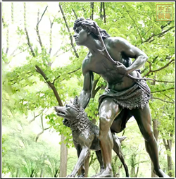 獵人與狗園林雕塑 獵人與狗園林雕塑