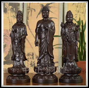 西方三圣銅像 西方三圣銅像