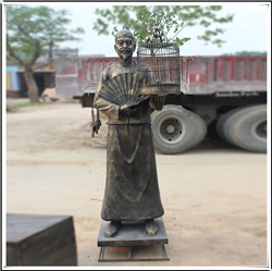 遛鳥景觀小品雕塑 遛鳥景觀小品雕塑